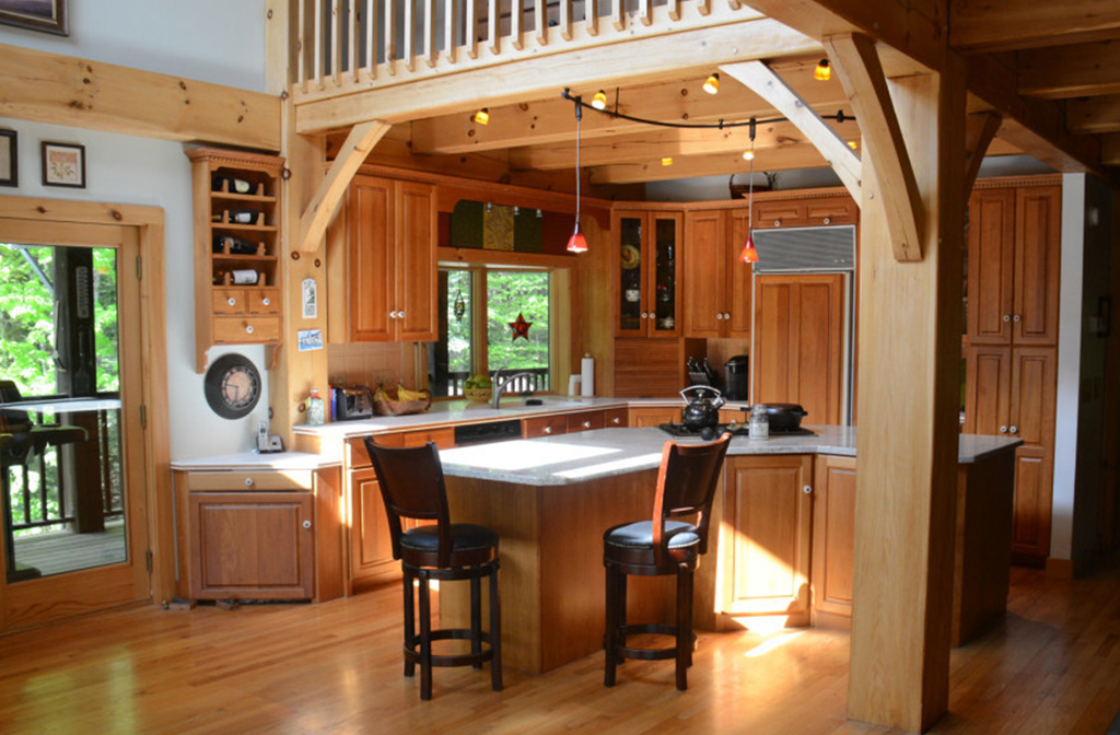 Kitchen in a timber frame colonial
