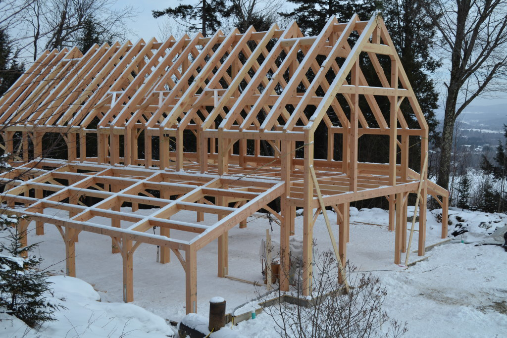 Timber Frame Or Post Beam Homes In Vt, Small Post And Beam Garages