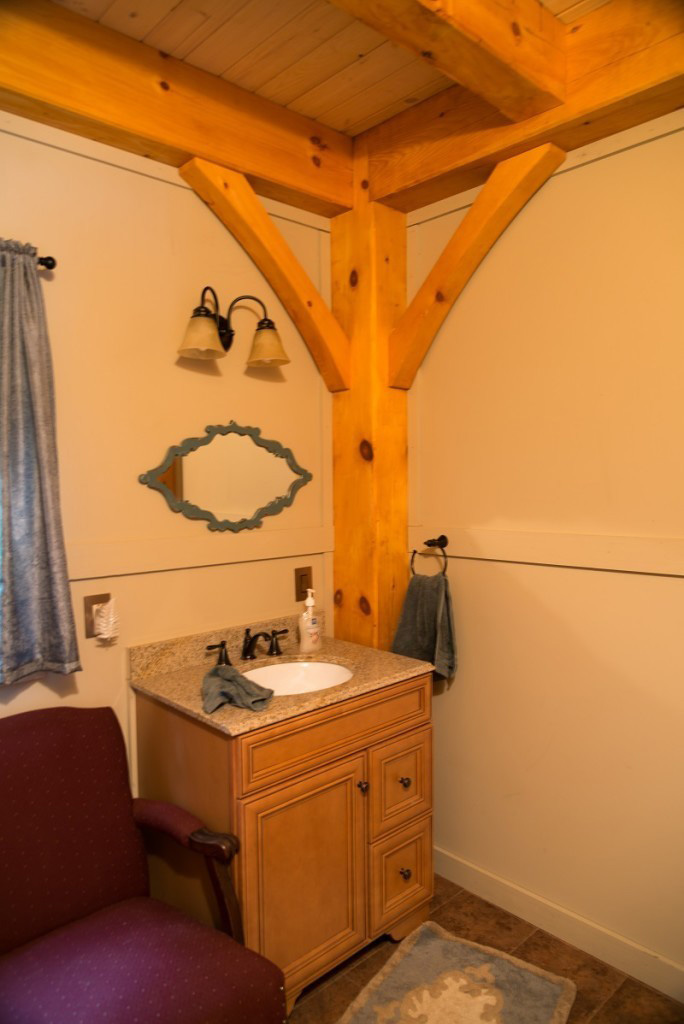 Bathroom in a timber frame camp