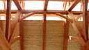 Interior of a timber frame pavilion