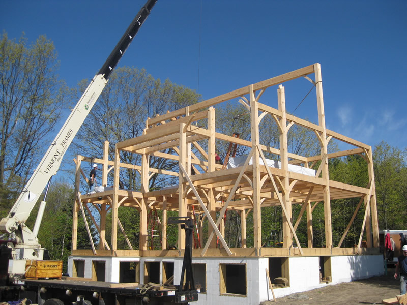 Timber frame colonial structure