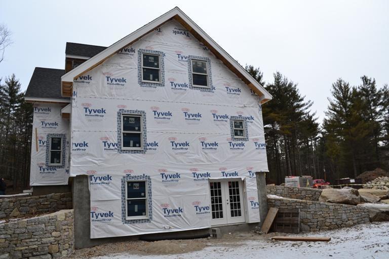 Finished timber frame cape exterior